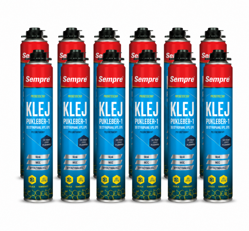 Klej do styropianu EPS XPS PUKLEBER-1 750 ml Pianoklej do ociepleń ETICS