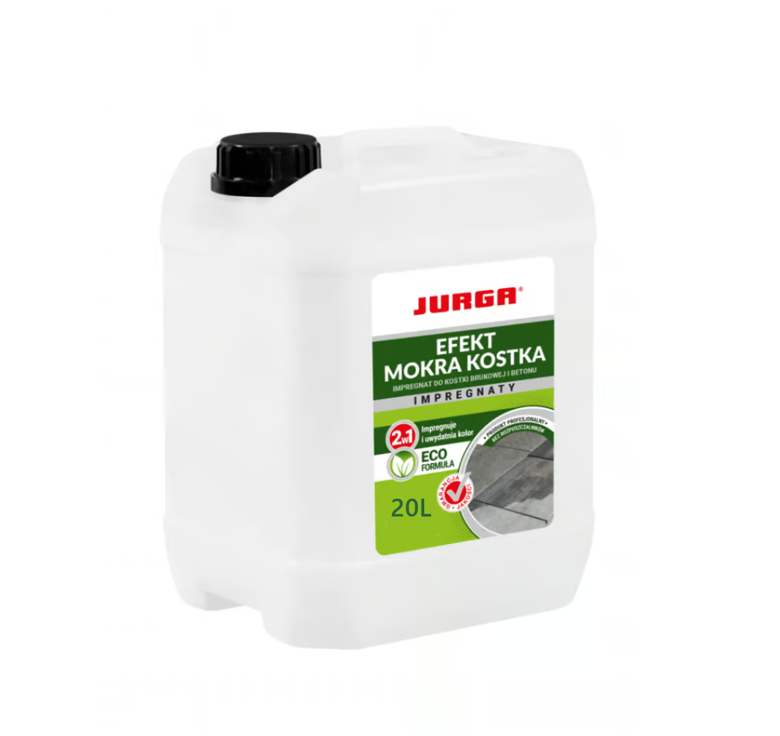 Impregnat do kostki brukowej JURGA – Efekt Mokra Kostka ECO FORMUŁA 20Litrów Impregnat do kostki brukowej JURGA – Efekt Mokra Kostka ECO FORMUŁA 20Litrów