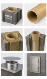 System kominowy BRATA Uniwersal – ceramiczny komin do wszystkich paliw - Ø160 S / 5mb - Obrázek 3