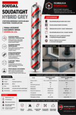 Soudal Soudatight Hybrid Grey 600 ml – hybrydowa membrana uszczelniająca powietrzna i paroizolacyjna - obrazek 2